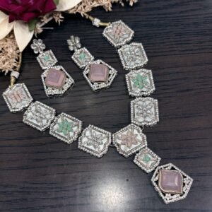pastel-polki-floral-statement-necklace-set/